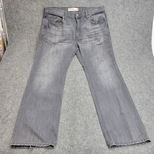Pantalones de mezclilla Levis 559 para hombre 38x34 gris calce relajado pierna recta ropa de trabajo desgastada - Imagen 2 de 12