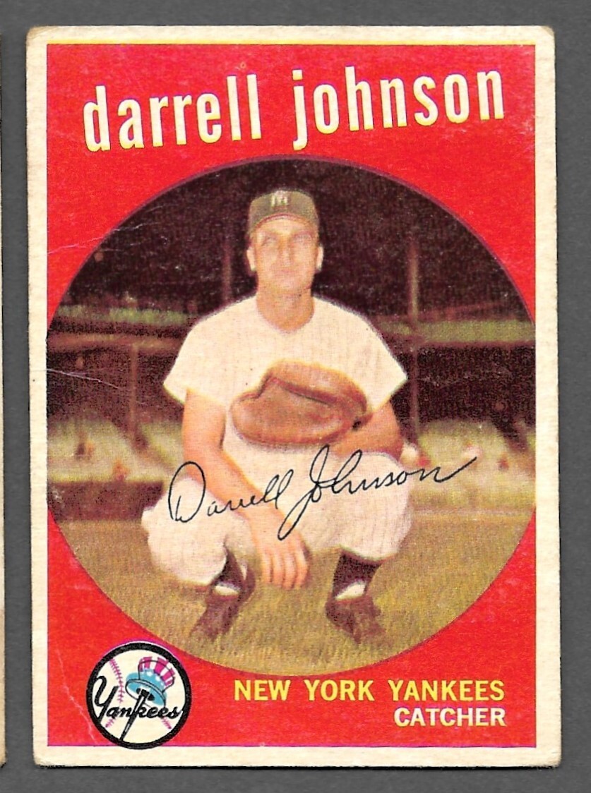 1959 Topps YANKEES #525 Jim Coates #533 Darrell Johnson Off Grade