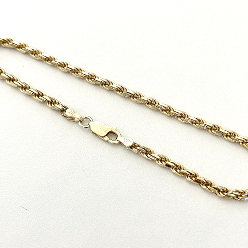Danecraft 925 Italian Sterling Silver Gold Vermeil 3MM Rope Chain Bracelet 8" - Picture 6 of 9