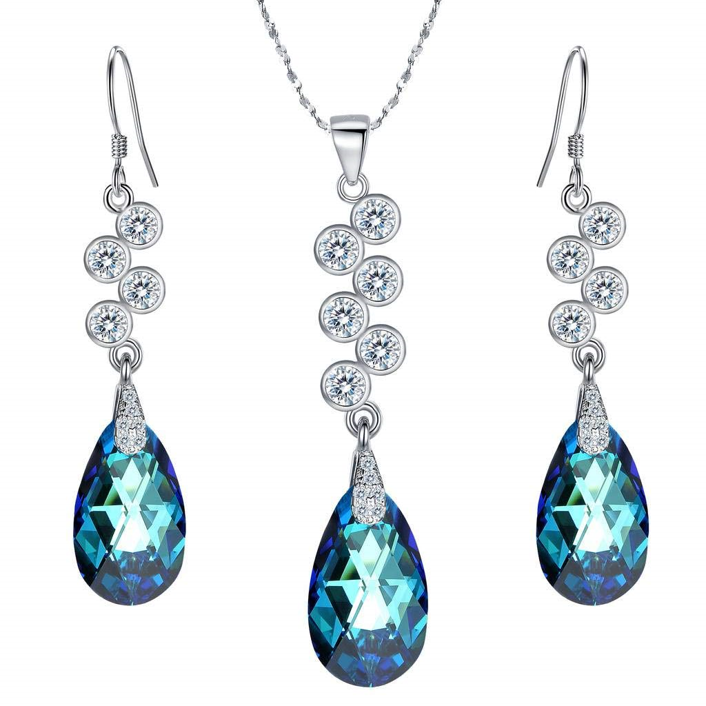 Clearine donna 925 argentoo Sterling Lacrima Collana Con Con Con Ciondolo GRAPPOLO Gancio Set 86c824 Clearine donna 925 argentoo Sterling Lacrima Collana Con Con Con Ciondolo GRAPPOLO Gancio Set 86c824