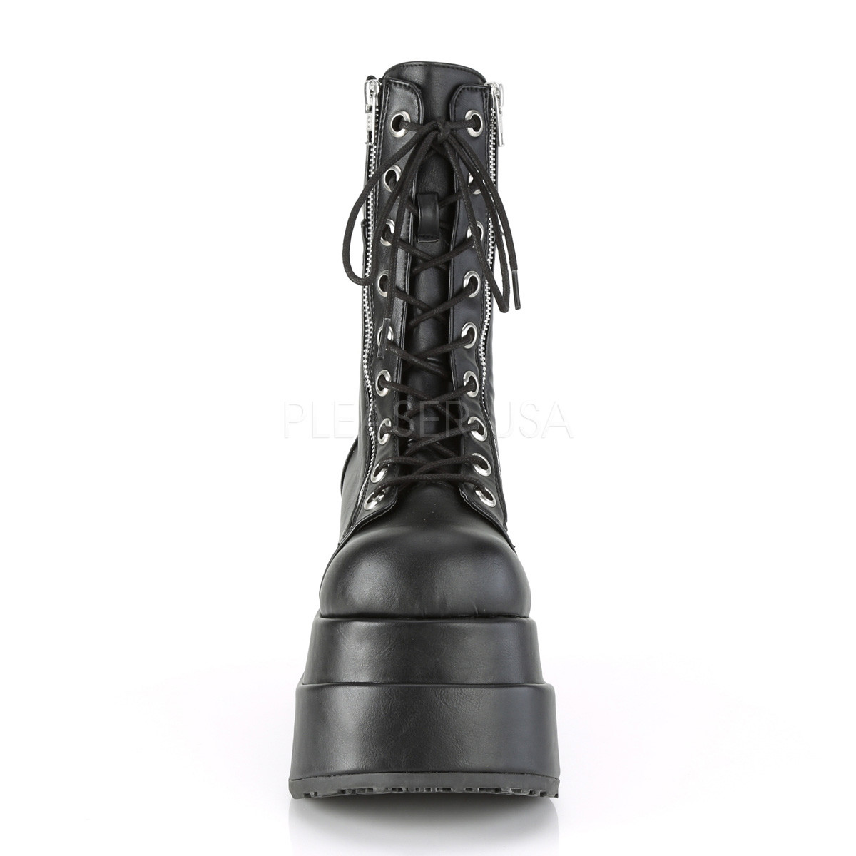 Enorme Demonia Negro 4.5 apilados Plataforma botas Con Cremallera Negro Demonia de la pantorrilla Vegano Goth 6-12 da4e12 Enorme Demonia Negro 4.5 apilados Plataforma botas Con Cremallera Negro Demonia de la pantorrilla Vegano Goth 6-12 da4e12