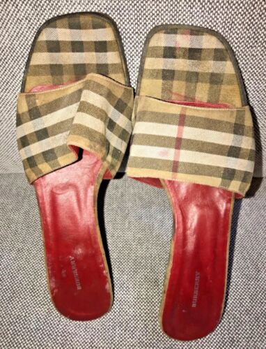 Burberry Vintage Nova Check Slide Mules Heels size 41 - Picture 6 of 10