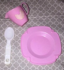 Vintage Pink  White Play Dishes
