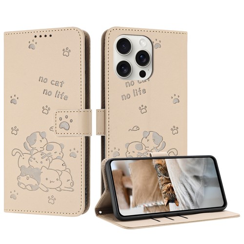 For iPhone 16 Pro Max 15 14 13 12 11 Cats Pattern Leather Wallet Case with Stand - Picture 9 of 12