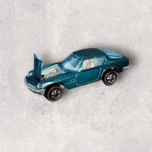 1970 HOT WHEELS REDLINE MASERATI MISTRAL IN TEAL WITH WHITE INTERIOR Very Nice! - Picture 6 of 16