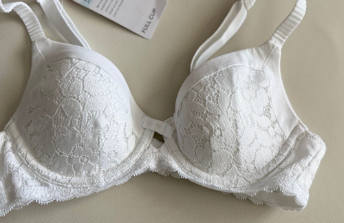 BNWT M&S cool comfort supima cotton padded full cup bra white - orange - marine - Picture 12 of 14
