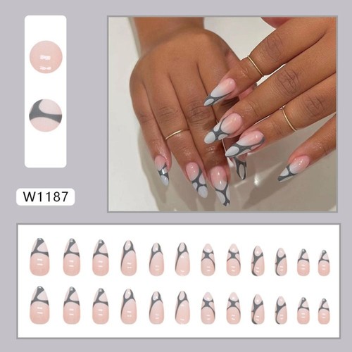 Leopard Fake Nials Long Almond Press on Nails Manicure False Nails Women - Picture 9 of 9