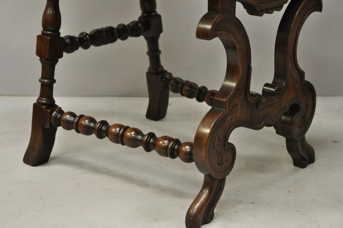 Antique Italian Renaissance Carved Walnut Savonarola Throne Arm Chairs - a Pair - Picture 6 of 11