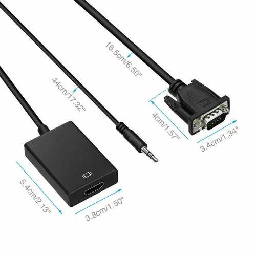 Convertidor VGA a HDMI 1080P HD Adaptador con Cable de Audio para HDTV TV PC PORTÁTIL UN - Imagen 6 de 11