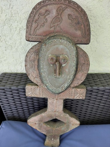 Bakota Reliquary Guardian Figure-carved wood with brass and copper - Picture 13 of 13