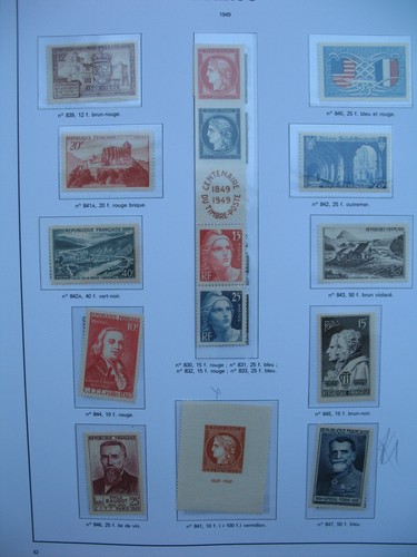 France  1946 à 1949  N° 755 à 847 neuf ** sauf 841 * C: 278 € dont 830A à voir - Picture 1 of 11