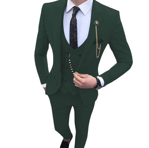 Men 3 Piece Suit Groom Bestman Wedding Prom Party Tuexdo Suits - Picture 14 of 18