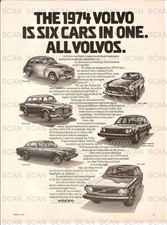 1974 Volvo Vintage Magazine Ad 'Six Cars in One'