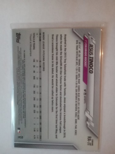 2020 Topps Chrome Jesus Tinoco Rookie RC Auto #RA-JT Rockies - Picture 2 of 2