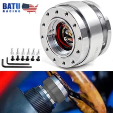 Universal Car Steering Wheel Ball Silver Quick Release Hub Adapter Snap Off Kit