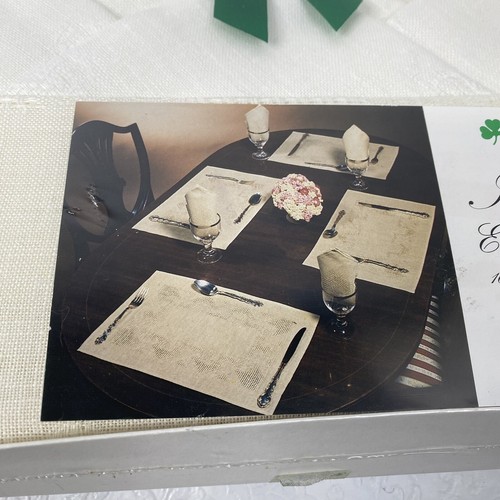 Juego de Almuerzo Fingal Irlandés Lino Etamina Damasco De Colección 4 Serpientes y Tapetes - Imagen 3 de 4