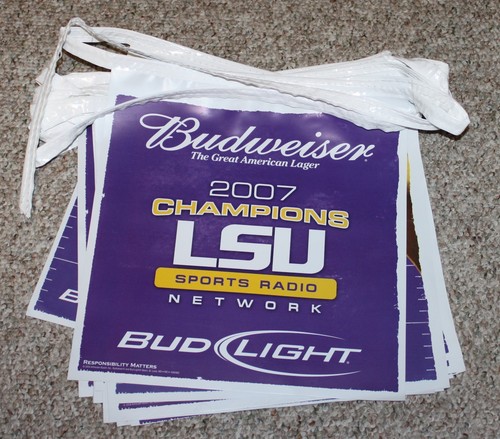 LSU TIGERS "2007 CHAMPIONS" WIMPEL STRINGER SIGN -- (18) 2-SEITIGE TAFELN / FAHNEN - Bild 1 von 2