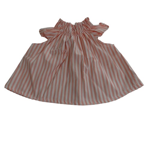 Striped Pink White Ruffled Sleeveless babydoll Top Girls Size S - Picture 3 of 7