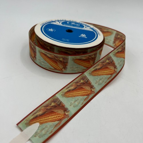 Vintage Fall Green Acres Harvest Ribbon 25 yds Thanksgiving
