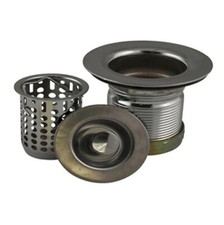 Plumb Works Chrome Bar Sink Strainer Basket Durable, For Kitchen Sink Accessory