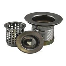 Plumb Works Chrome Bar Sink Strainer Basket Durable, For Kitchen Sink Accessory