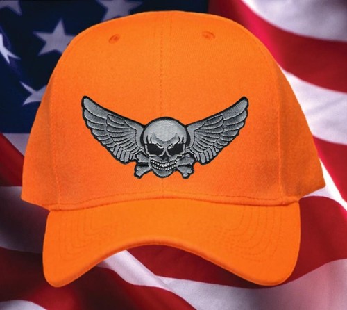 DEATH WINGS SKULL & CROSS BONES HAT PATCH CAP GRIM REAPER BIKER MILITARY WOW - Picture 8 of 26