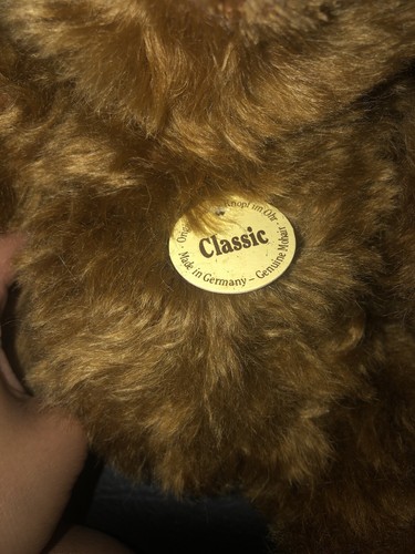 Original Steiff Classic Floppy Bean Bear 028830 Carmel Esponjoso Piel 12" - Imagen 3 de 5