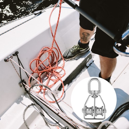 2 Pcs Cable Pulley Wheel Stainless Steel Twin Wheels Pulleys Wire Rope Roller - Bild 4 von 12