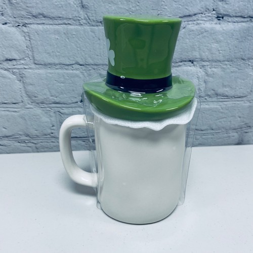 Rae Dunn St. Patrick's Day Pinch Me Mug W/ Green Topper Hat Irish Cup Pattys Day - Picture 3 of 5