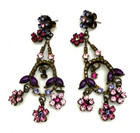 Earrings. Amethyst, Pink, Yellow, Purple Sorrelli Drop Dangle Chandelier Pierced