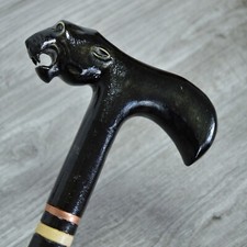Cane Walking Stick Wooden carved Handmade - Jaguar / UK