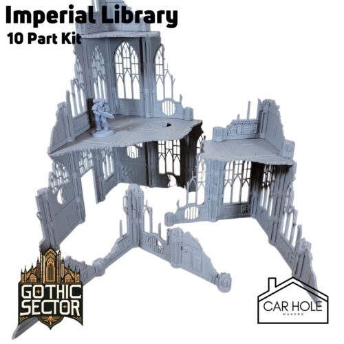 Imperial Library 28mm Tabletop Wargame Building Ruin Terrain for Warhammer 40k - Picture 1 of 4