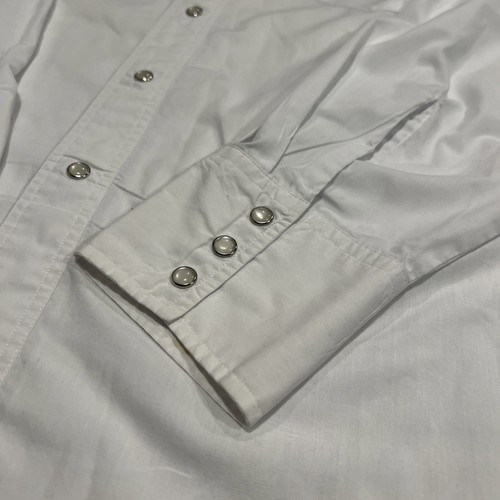 Rustler White Pearl Snap, Double Breast Pocket, X Long Tails - Large - Picture 2 of 16
