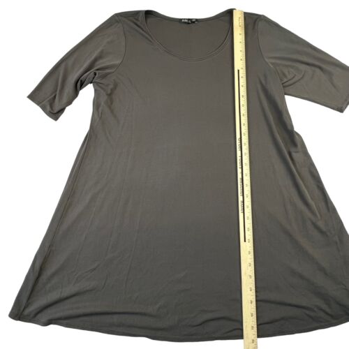 Eileen Fisher Women's Tunic Swing Top Size Large 100% Silk Gray 1/2 Sleeves - Picture 6 of 8