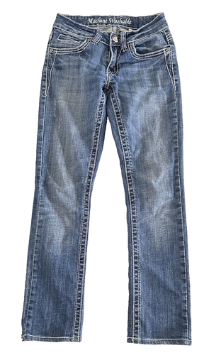 Miss Me Jeans Denim Damen Größe 26 Low Rise Jeans Straight Leg Blau - Bild 2 von 7