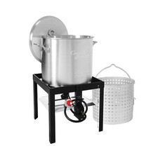 Creole Feast SBK1001 Seafood Boiling Kit with Strainer, Outdoor Aluminum Prop...