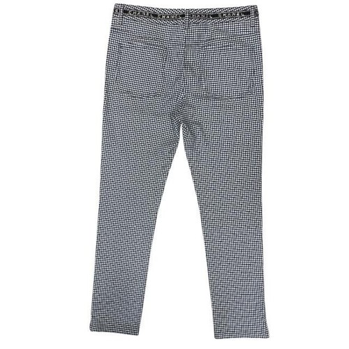CHANEL Women's Long Pants Gingham Check Hem Zip Chino Pants Size 40 Authentic - Picture 1 of 10