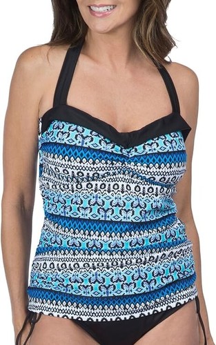 NUEVO • Traje de baño Tankini Sweetheart Halter • Top de traje de baño azul • Ocean Ave • M - Imagen 10 de 10