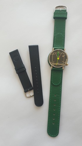 ALAIN SILBERSTEIN UHR und 2 Armbänder. SEHR SELTENES ZIFFERBLATT. Made in France - Bild 1 von 6