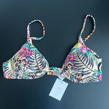 Andie Swim Santorini Bikini Top Extra Large Palms Tropical
