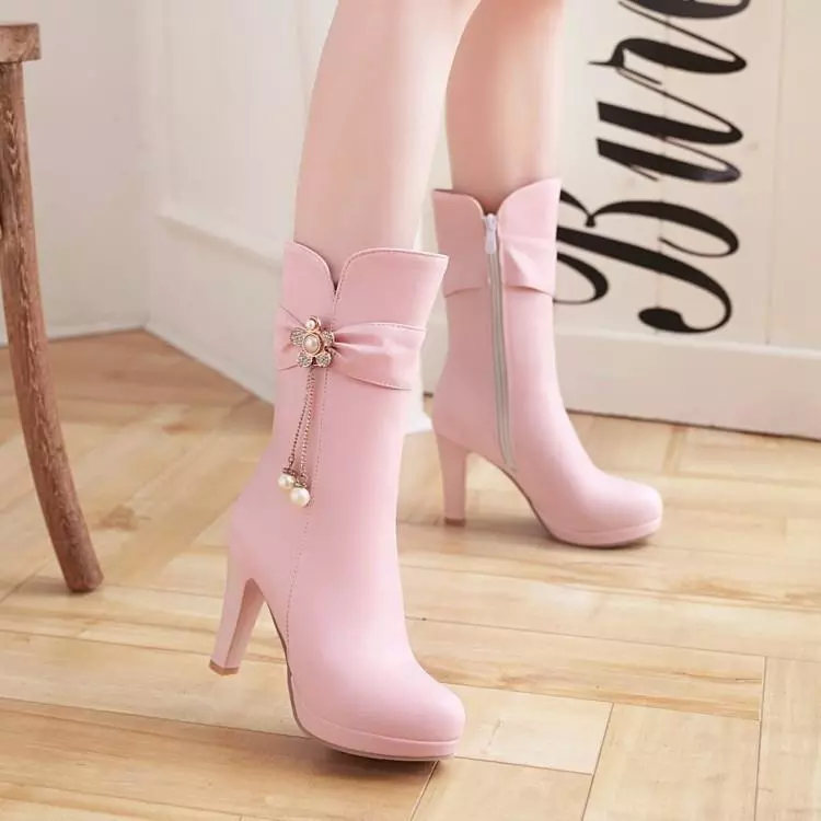 Chunky heels shop with rhinestones