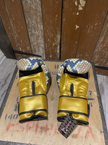 Guantes de Boxeo Evo Fitness Deportes Artes Marciales Sparring Kick Boxing Dorado 16 Oz - Imagen 12 de 17