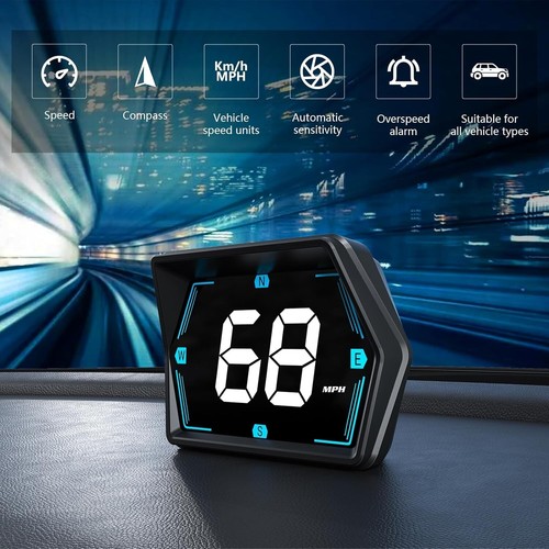 Universal Car Digital Speedometer GPS HUD Head Up Display MPH Overspeed Alarm - Picture 2 of 9