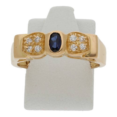 Sapphire ring 875/21 carat gold size 58 women's jewelry gift wedding r03.5389 - Picture 1 of 3