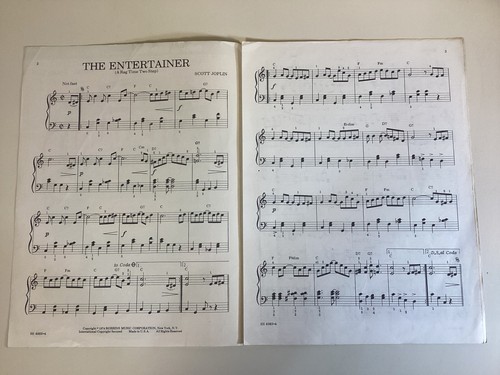 The Entertainer -Simplified Piano Sheet Music - Movie Tie-In The Sting - 6 Pages - Picture 2 of 7