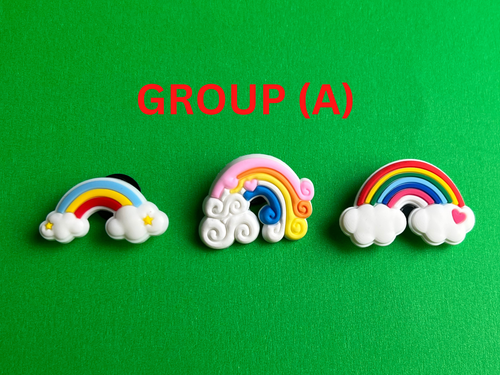 RAINBOW Cloud Shoe Charms -  Fashion Shoe Charm - Lit Cute Shoe Charms - PVC - Foto 14 di 16