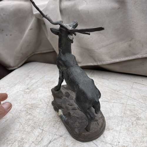 Escultura de colección de ciervos de montaña de alces caribúes cazador decoración artística. Bronce sobre resina - Imagen 4 de 19