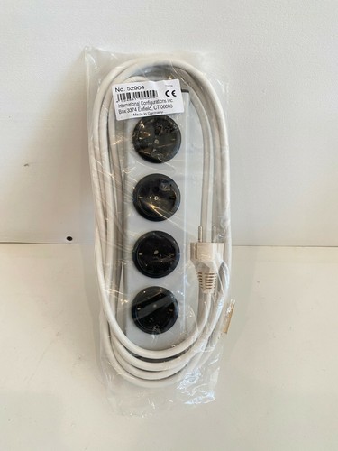International Configurations European German Schuko 4 Outlet Power Strip 52904 - Picture 12 of 12