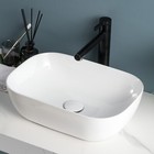 White Vessel Sink Bathroom Sink Ceramic Above Counter Sink Rectangular+Drain US