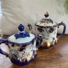 Antique Japanese Tea Set for European Market Sugar and Tea Pot